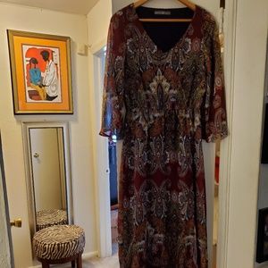 Paisley point maxi dress